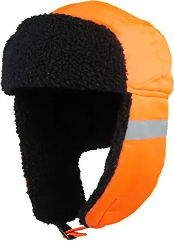 Hi Viz Trapper Warm Workwear Cold Windproof Winter Aviator Trooper Hunting Hat Ushanka Bike - HI