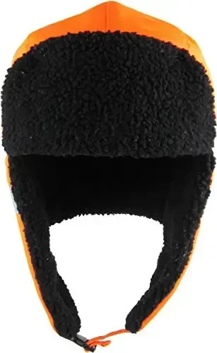 Hi Viz Trapper Warm Workwear Cold Windproof Winter Aviator Trooper Hunting Hat Ushanka Bike - HI (1)
