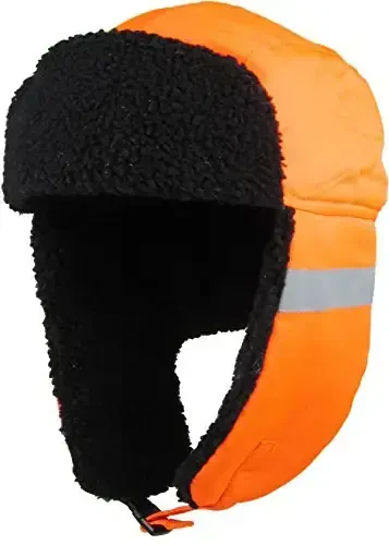 Hi Viz Trapper Warm Workwear Cold Windproof Winter Aviator Trooper Hunting Hat Ushanka Bike - 1