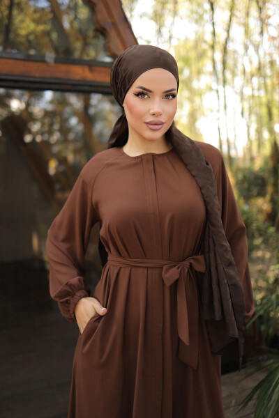 Hidden Button Abaya - 12