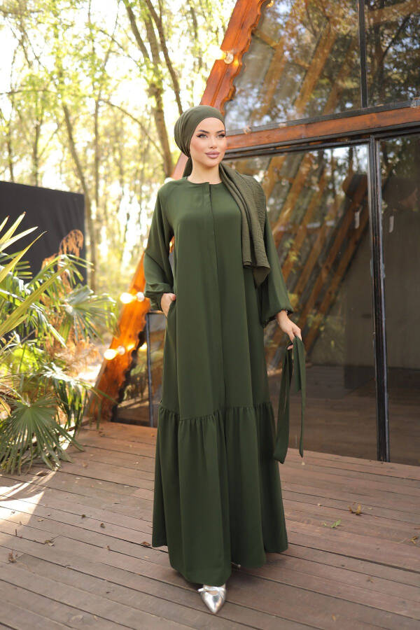 Hidden Button Abaya - 13