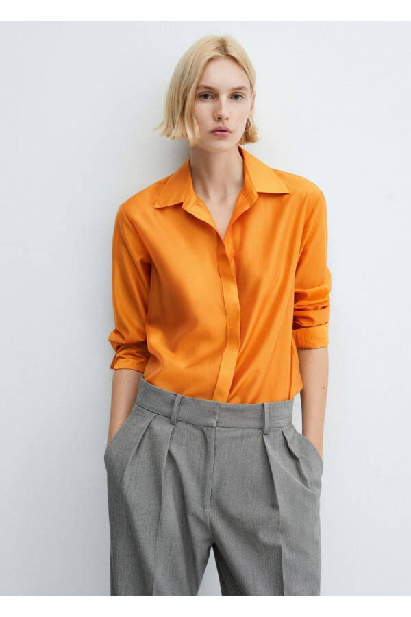 Hidden Button Shirt - 1