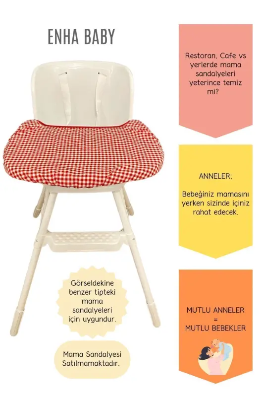 High Chair Cover Red - 4