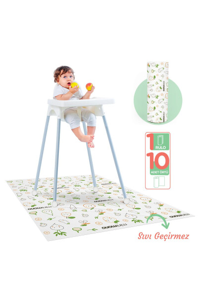 High Chair Floor & Activity Mat - Disposable- 1 Roll 10 Count 