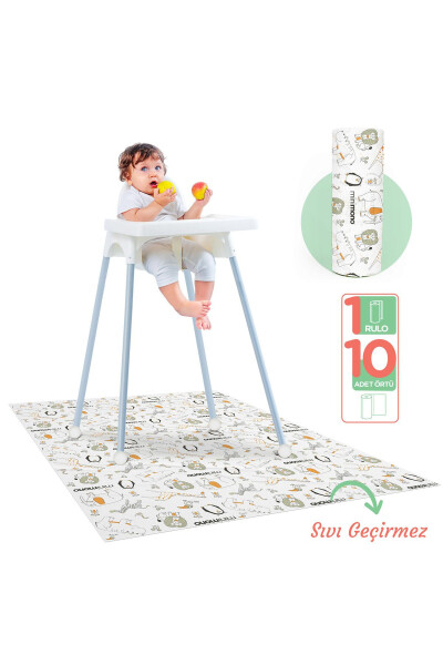 High Chair Floor & Activity Mat - Disposable- 1 Roll 10 Pcs 