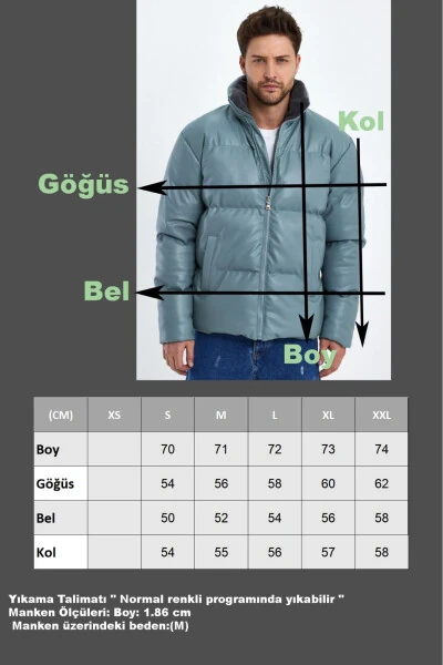 High Collar Leather Padded Jacket AF-K50641PRM-Ecru - 8