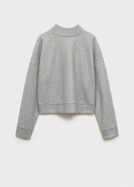 High-neck fluffy sweatshirt (Grey) - 8