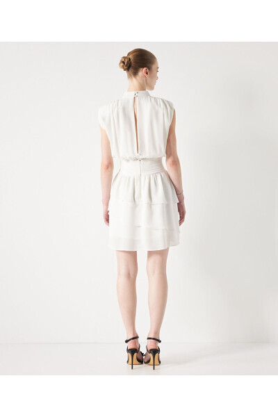 High-neck, ruffled dress - 6