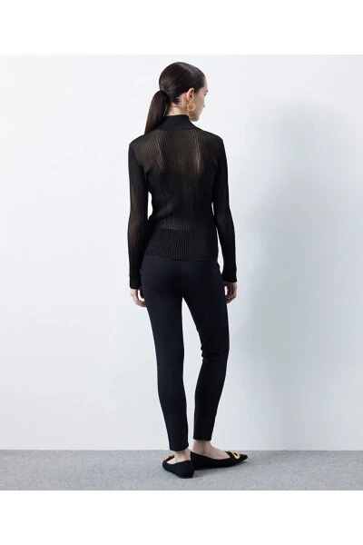 High neck sheer sweater - 4