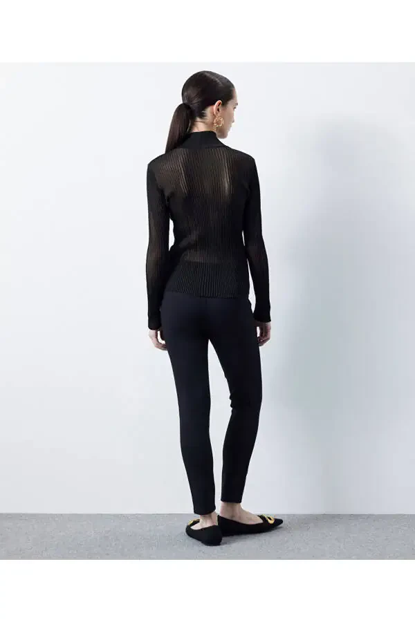 High neck sheer sweater - 4