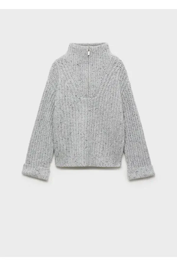 High neck zip-up sweater - 2