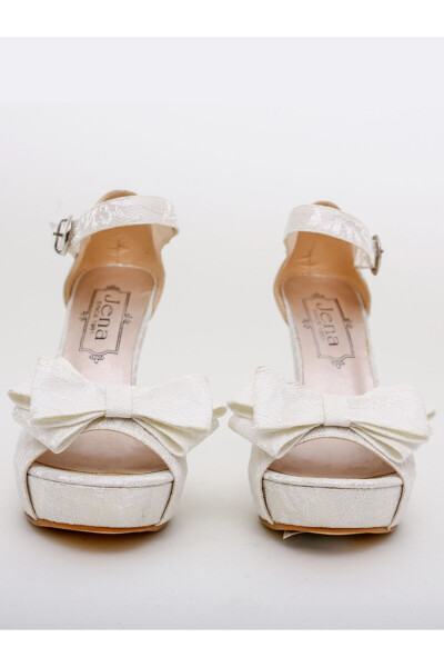 High Platform Lace Embroidered Wedding Shoes - 3