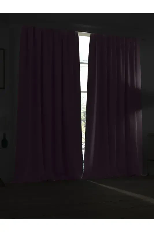 High Quality Lavender Color Blackout Curtain With Buckram Pleated Single Panel-LAVENDER COLOR - 2