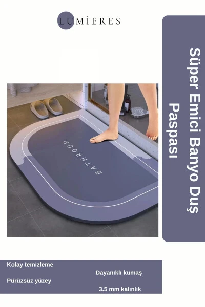 High Quality Nano Technology Non-Slip Rubber Quick Drying Nappa Leather Super Absorbent Bath Shower Mat - 1