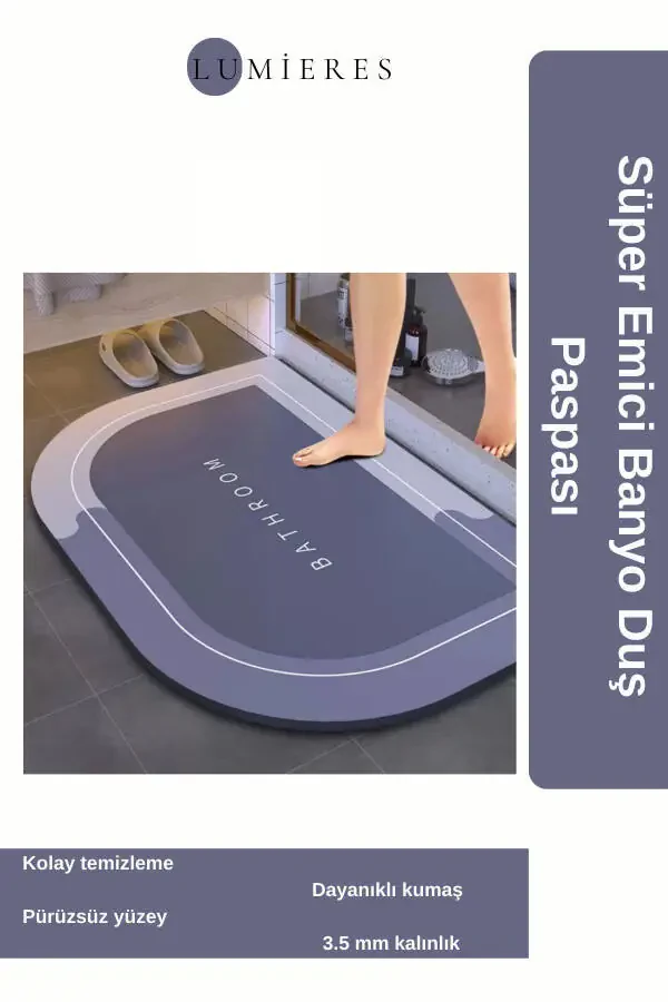 High Quality Nano Technology Non-Slip Rubber Quick Drying Nappa Leather Super Absorbent Bath Shower Mat - 1