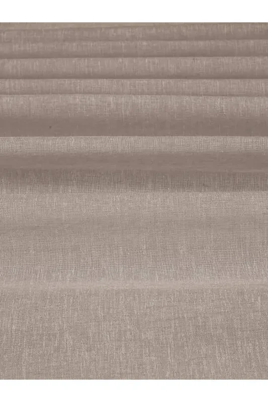 High Quality Sheer Curtain with Extra Lining, Wrinkled, Straw Color, Linen Look - 2