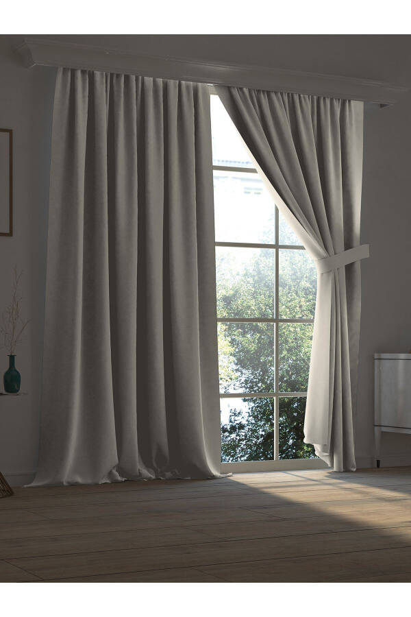 High Quality Stone Color Blackout Curtain Extrafor Pleated Single Wing - 1