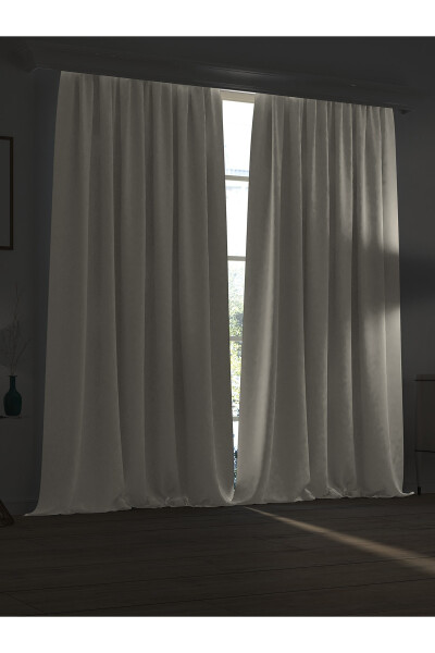 High Quality Stone Color Blackout Curtain Extrafor Pleated Single Wing - 9