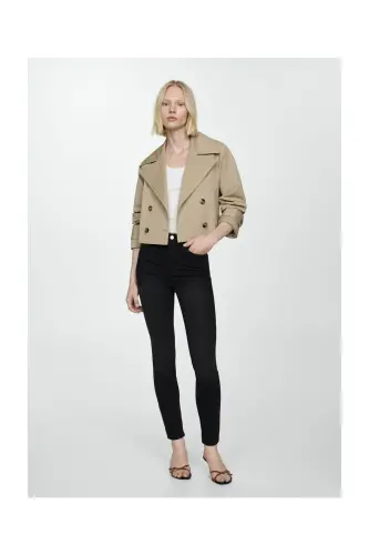 High-rise skinny jeans-Black denim - 3