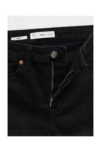 High-rise skinny jeans-Black denim - 12