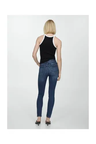 High-rise skinny jeans-Dark Blue - MANGO (1)