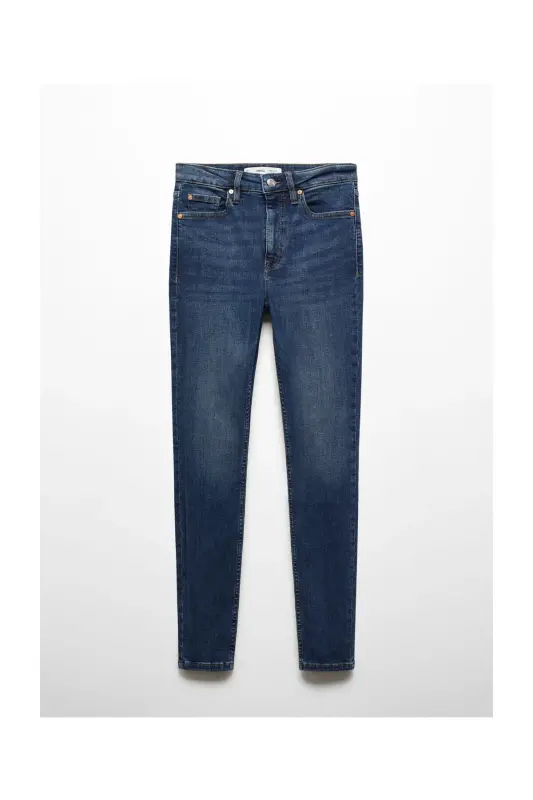 High-rise skinny jeans - Dark Blue - MANGO WOMAN
