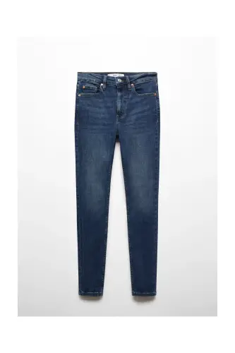 High-rise skinny jeans-Dark Blue - 1
