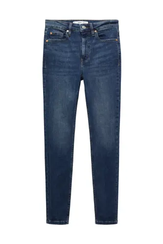 High-rise skinny jeans-Dark Blue - 5