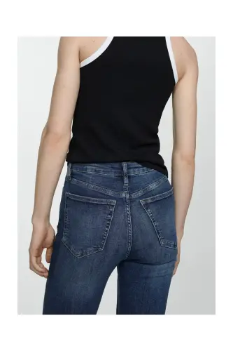 High-rise skinny jeans-Dark Blue - 7