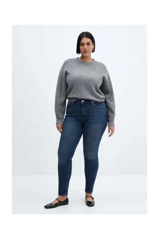 High-rise skinny jeans-Dark Blue - 8