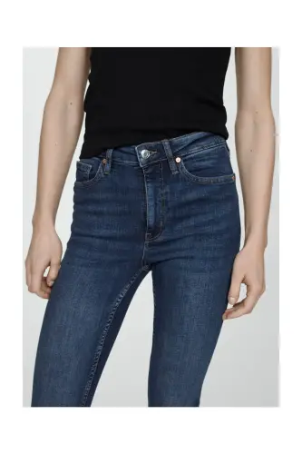 High-rise skinny jeans-Dark Blue - 11