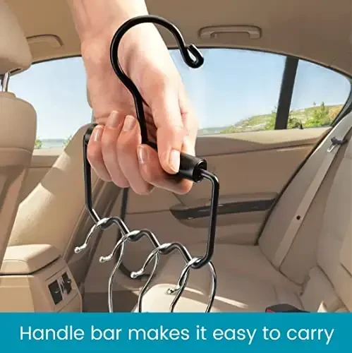 High Road Heavy Duty Car Clothes Hanger with Carry Handle and Hooks for Dry Cleaning, Moving and Road Trips - 4