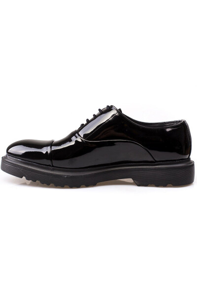 High Sole, Classic Black Patent and Matte Men's Shoes Suitable for Wedding and Suit - 4