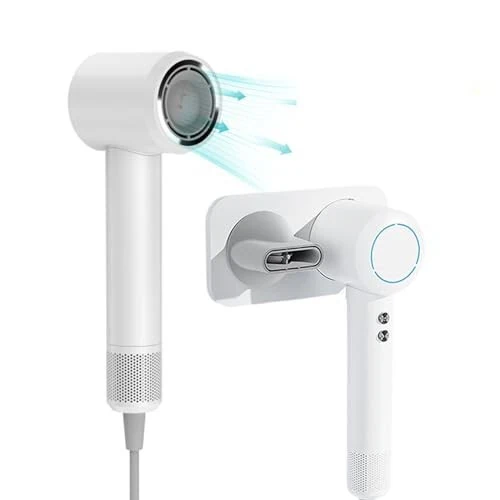 High-Speed Ionic Hair Dryer - 110000 RPM Brushless Motor Negative Ionic Blow Dryers for Fast Drying Quiet Low Noise Thermo-Control Professional Hair-Dryer (White) - 7