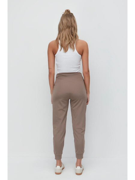 High Waist Cuffed Jogger Sweatpants 811 Brown - 10