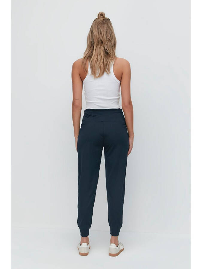 High Waist Cuffed Jogger Sweatpants 811 Charcoal - 13