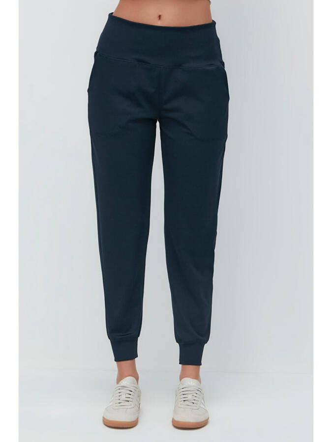 High Waist Cuffed Jogger Sweatpants 811 Charcoal - 7