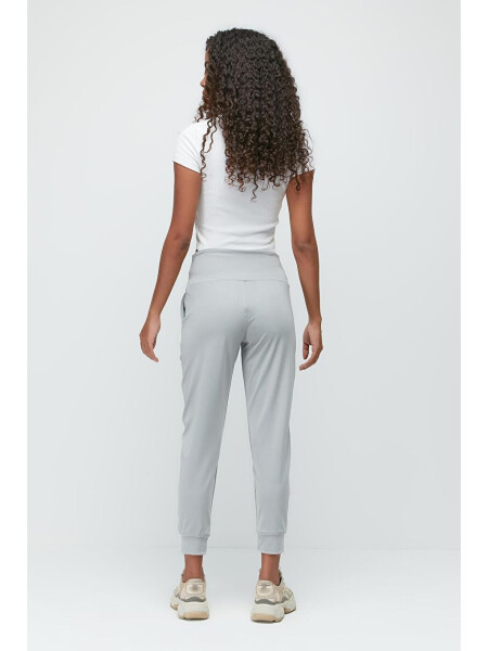 High Waist Cuffed Leg Jogger Sweatpants 811 Grey - 4