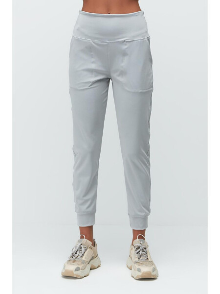 High Waist Cuffed Leg Jogger Sweatpants 811 Grey - 6