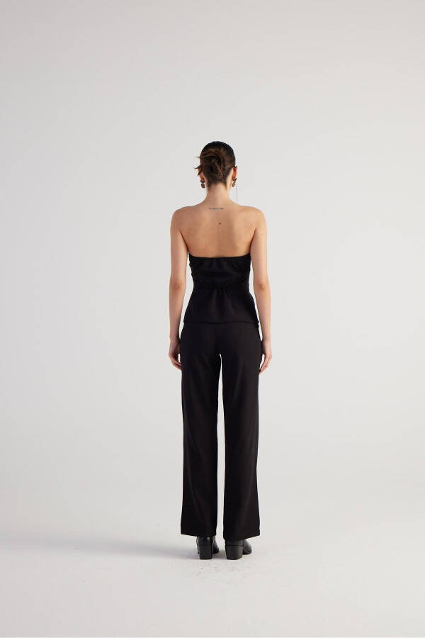 High Waist Double Fabric Nia Pants Black - 4