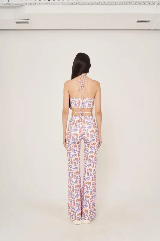 High Waist Flared Stretch Ricca Pants - 4