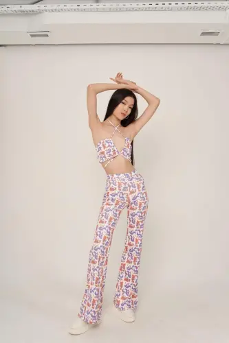 High Waist Flared Stretch Ricca Pants - 5