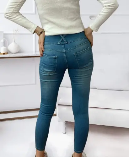 High Waist Lycra Jean Trousers 90 Cm - 4