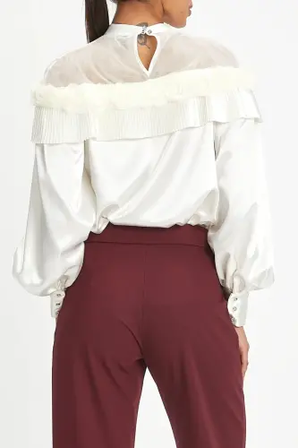 High Waist Maroon Classic Pants 39808 - SERPİL (1)
