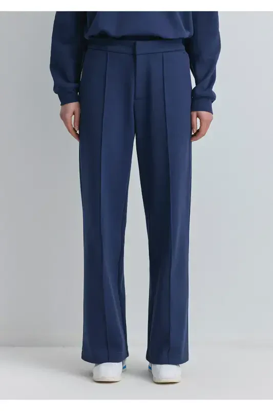 High Waist Navy Blue Pants 1011062-82318-Navy - 4