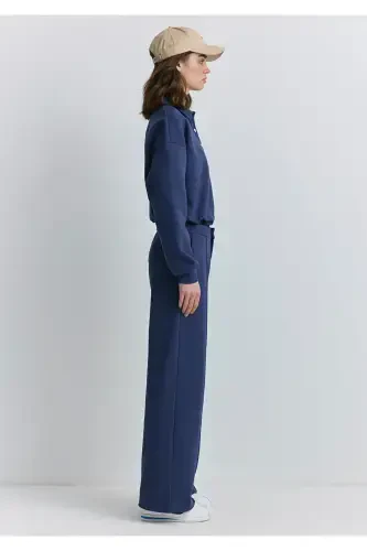 High Waist Navy Blue Pants 1011062-82318-Navy - 6