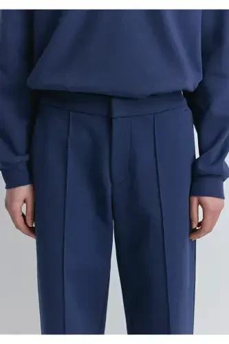 High Waist Navy Blue Pants 1011062-82318-Navy - 7