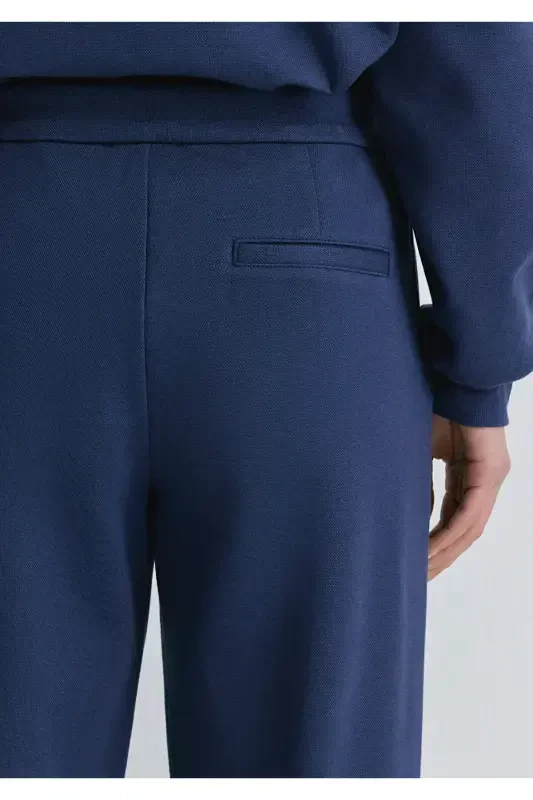 High Waist Navy Blue Pants 1011062-82318-Navy - 8