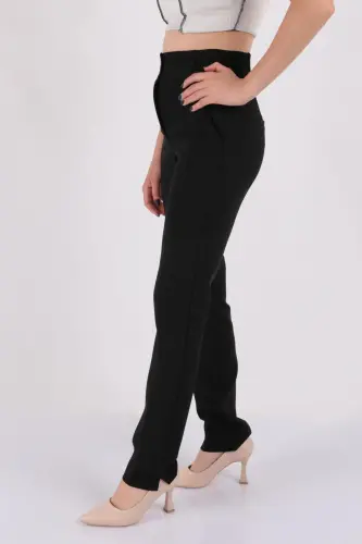 High Waist Pants with Elastic Waist - AYHAN (1)
