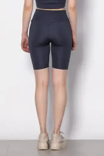 High Waist Shaping Effect Matte Biker Cycling Leggings-smoky - 3